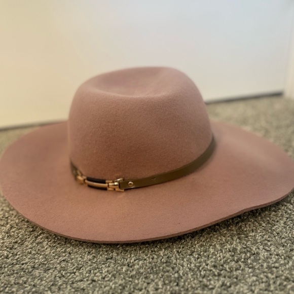House of Harlow 1960 Mauve Floppy Wool Hat - Picture 1 of 9